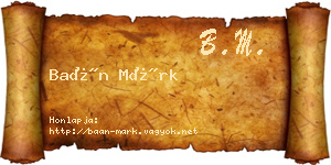 Baán Márk névjegykártya