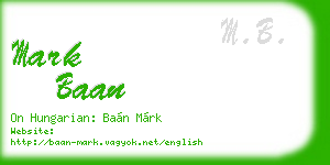 mark baan business card